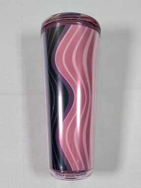 G087 Starbucks 2025 Wavy Green Purple Venti Tumbler 24 oz